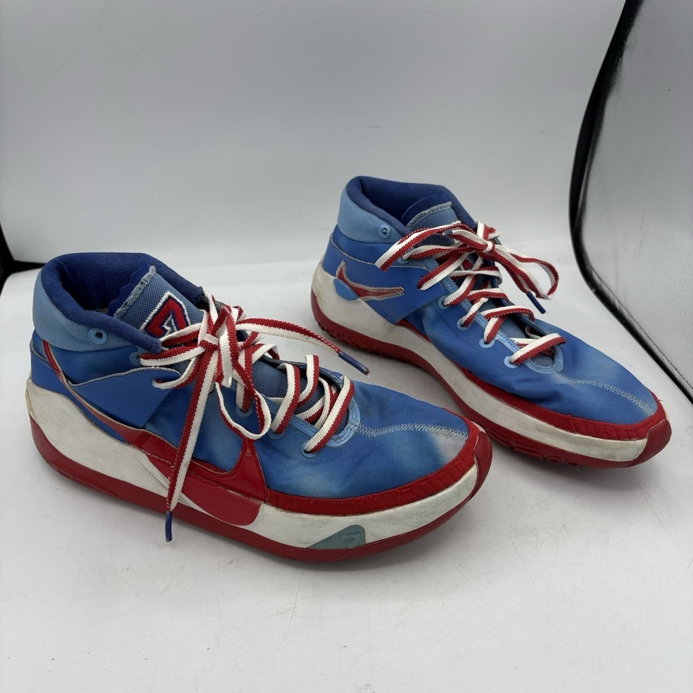 Nike Shoes Mens‎ Size 10.5 KD13 XIII New Jersey Nets Hardwood Blue Red Sneakers